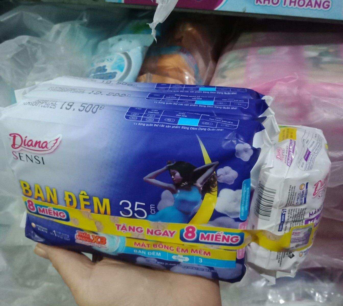 combo 3 gói bvs Diana Ban đêm SENSI 35cm