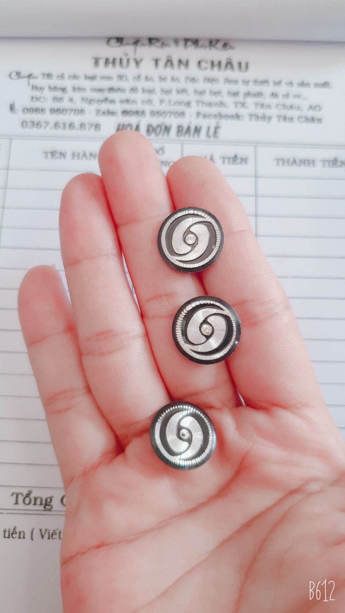 HẠT NHÔM ỦI HOA VĂN 16mm  (30 cái)
