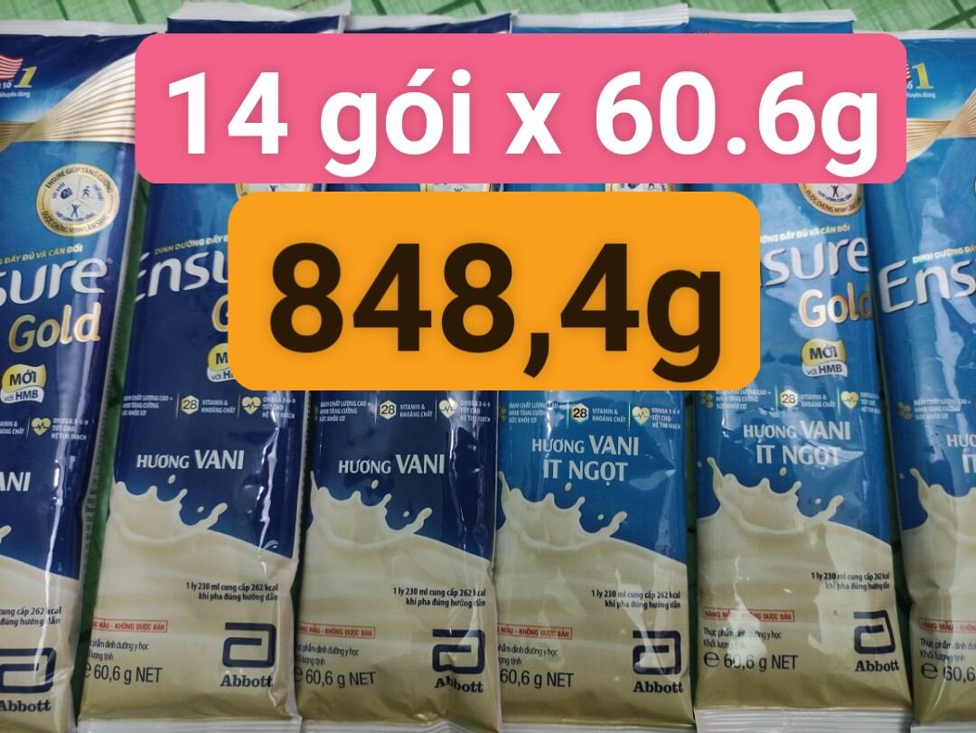 Sữa Ensure Gold vani/hạnh nhân/lúa mạch/cà phê 850g date mới nhất 2024