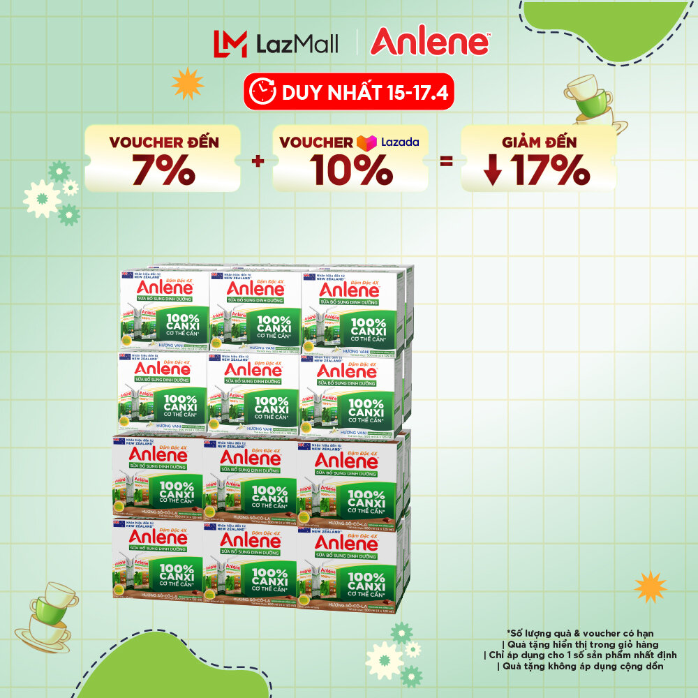 [Voucher giảm đến 26%]Combo 2 Thùng Sữa Nước Anlene 110Ml ( Vani  Socola )