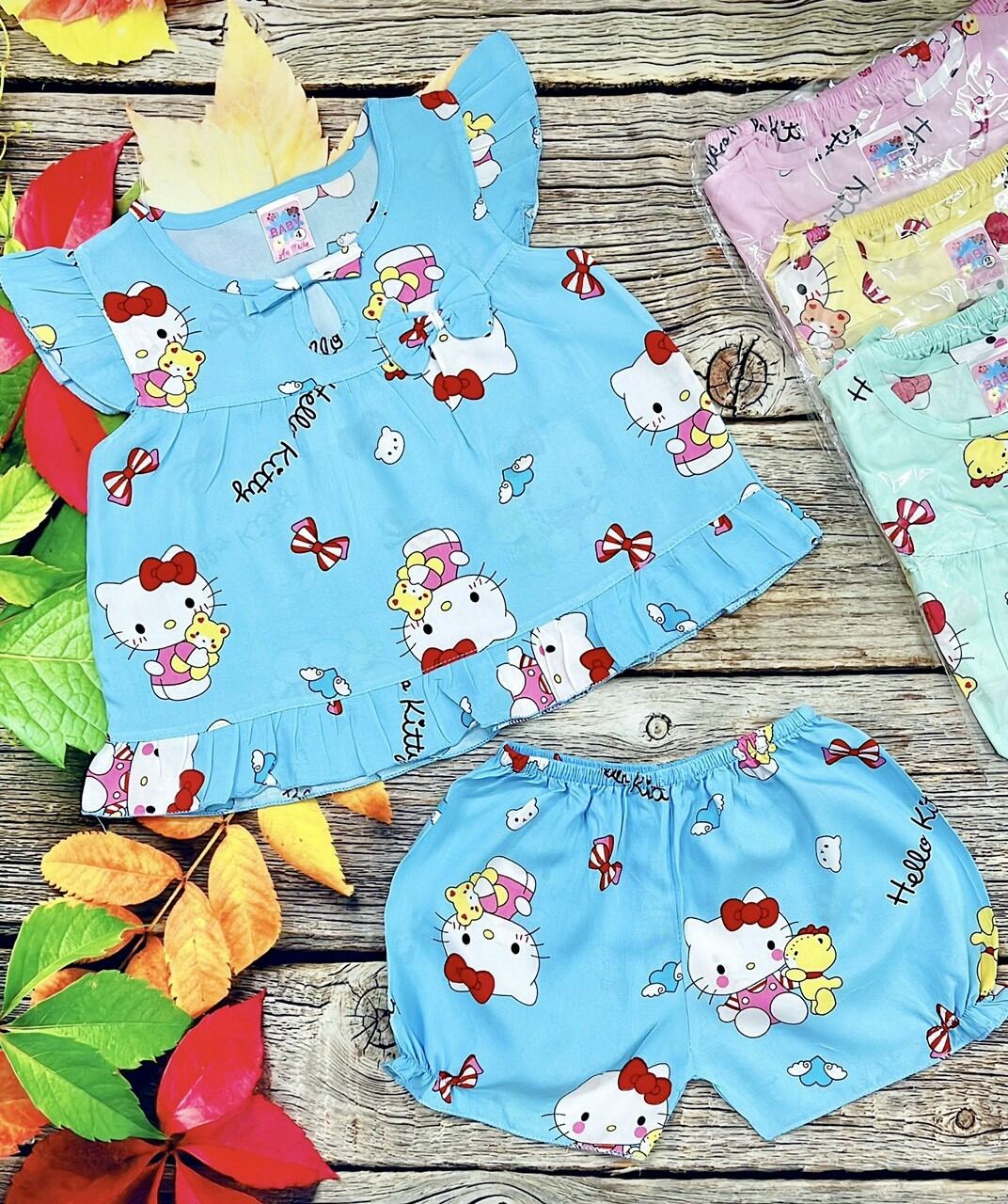 [HCM]set 3 bộ đồ tole-lanh cho bé gái 8-18kg