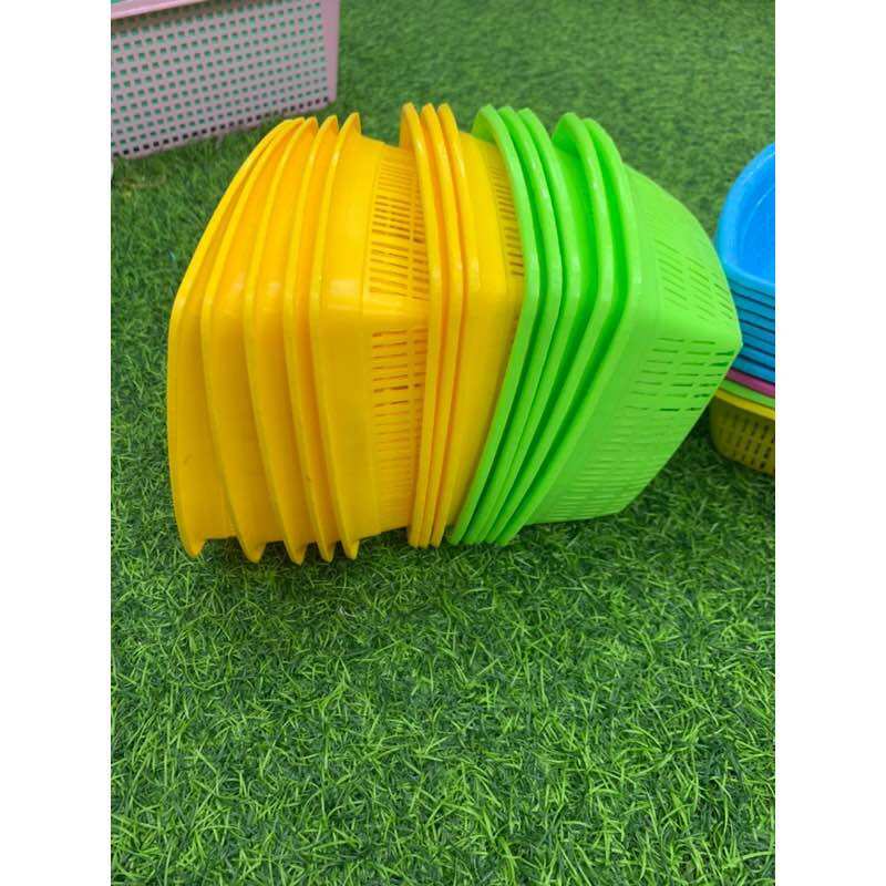 💥Set 5 Cái Rổ Vuông, Cở Lớn, Nhiều Màu(Rộng: 21x 7cm, hình thật)