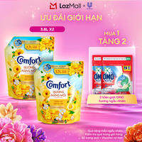 Combo 2 Nước Xả Vải Comfort Hương Nắng Mới Thơm Mát Gấp 10 Lần Túi 3.7L (bao bì tùy lô nhập hàng)