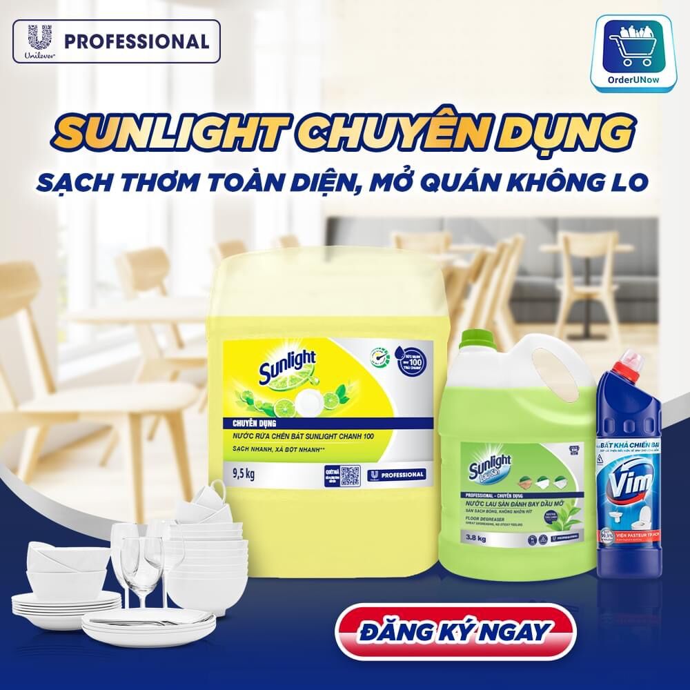 Nước Rửa Chén SUNLIGHT can nhựa lớn 9.5kg [Giá Sỉ]