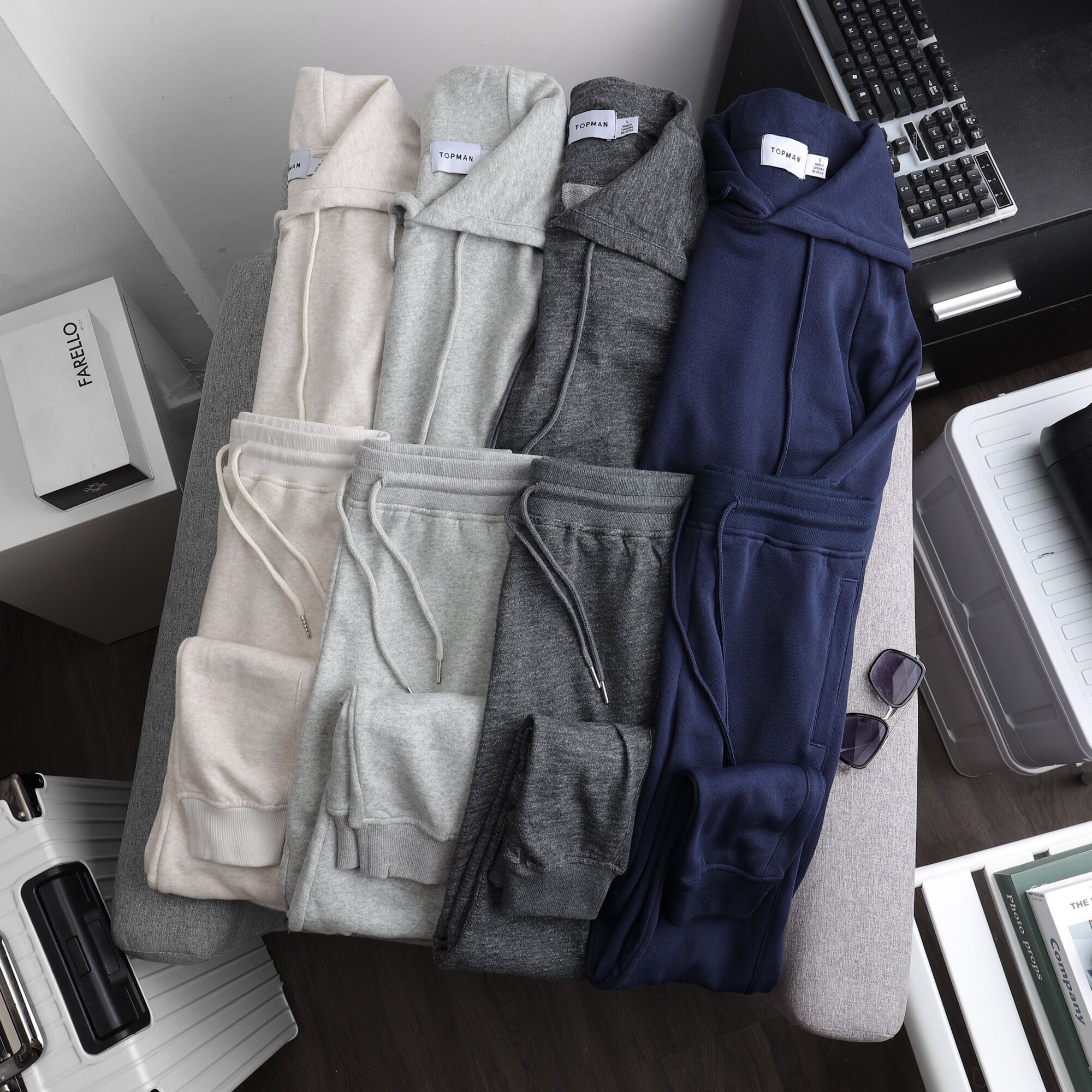 Bộ nỉ hoodie chui đầu unisex xuất hàn dư xịn, set bộ quần áo thu đông nam nữ, bigsize 100kg - ares