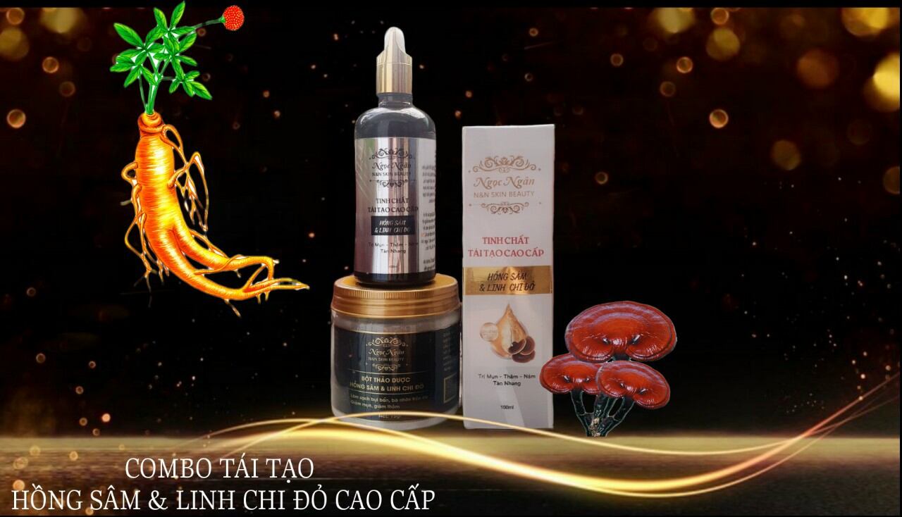 COMBO TÁI TẠO DA LINH CHI ĐỎ CAO CẤP ( TÁI TÁI TẠO XÓA MỤN NÁM TÀN NHANG)