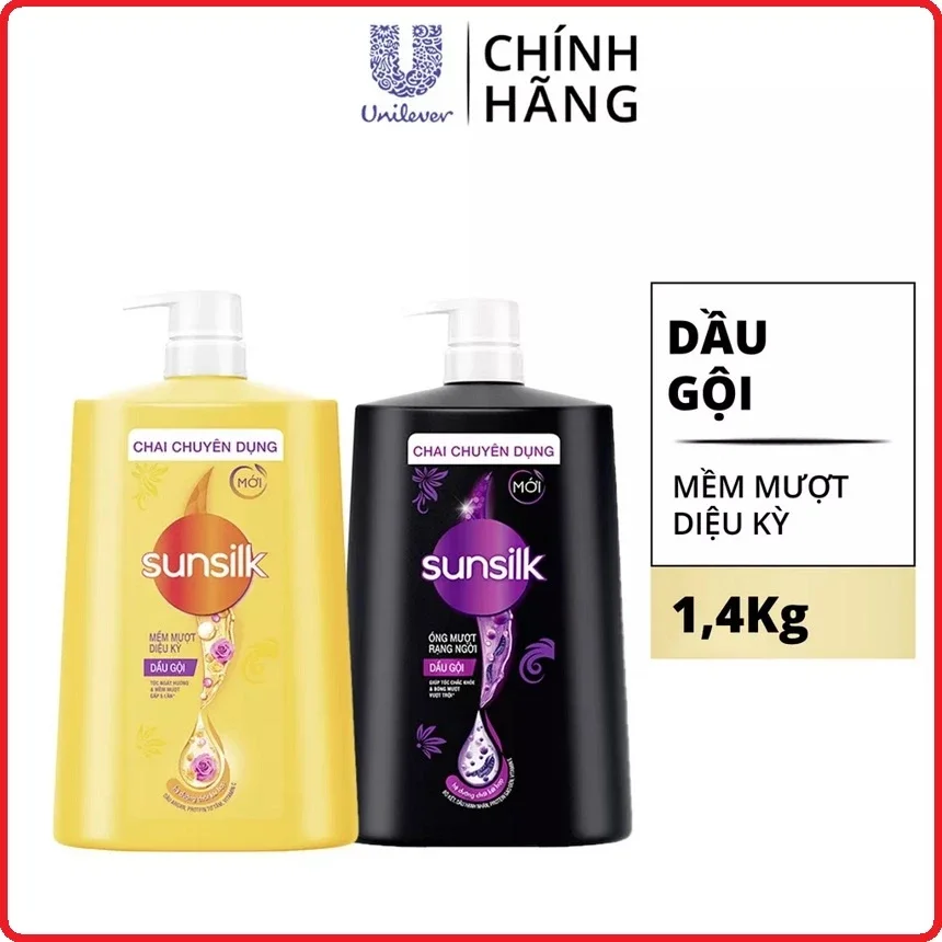 Dầu gội đầu sunsilk mượt tóc đen 1,4kg.