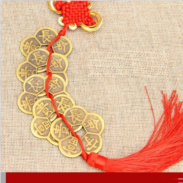Đồng xu hoa mai dây 5 cỡ to, dây 5 đồng xu hoa mai bằng đồng cỡ to, mai hoa kim tien tiên nở như hoa.