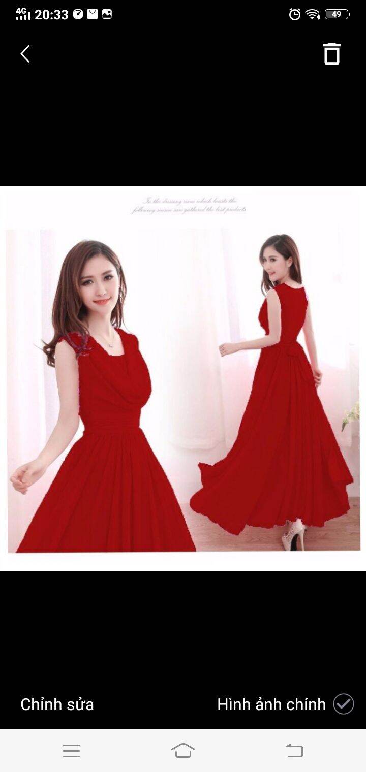 Đầm maxi cổ đổ