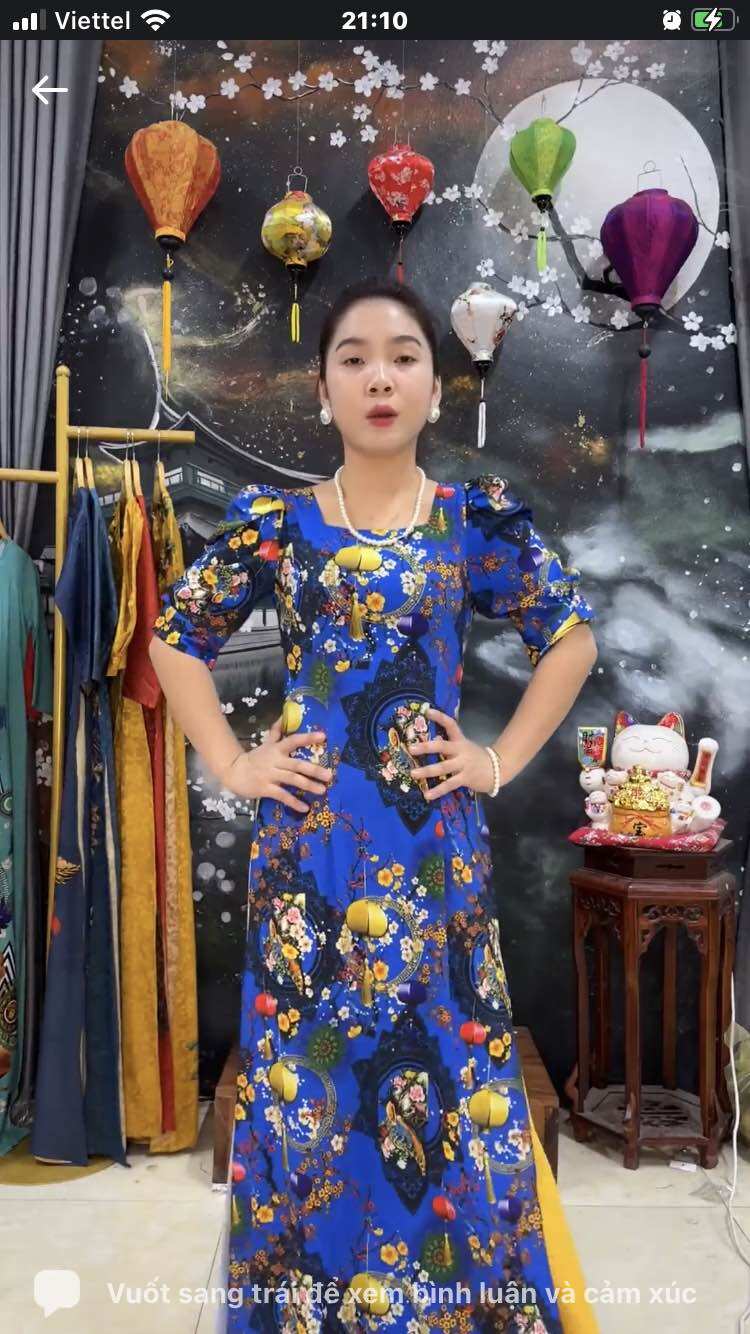 ÁO DÀI CỔ VUÔNG TAY BỒNG DQ10