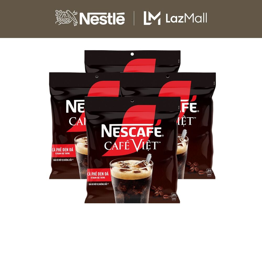 [ƯU ĐÃI THÁNG 4] [FREESHIP HCM] Combo 4 Túi Cà phê hòa tan NESCAFÉ Café Việt Cà phê đen đá (Túi 35 gói x 16g)