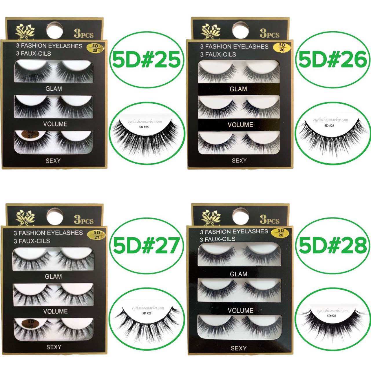 Mi chồn, Lông mi giả chồn 3D, 5D (từ #17 đến #33)