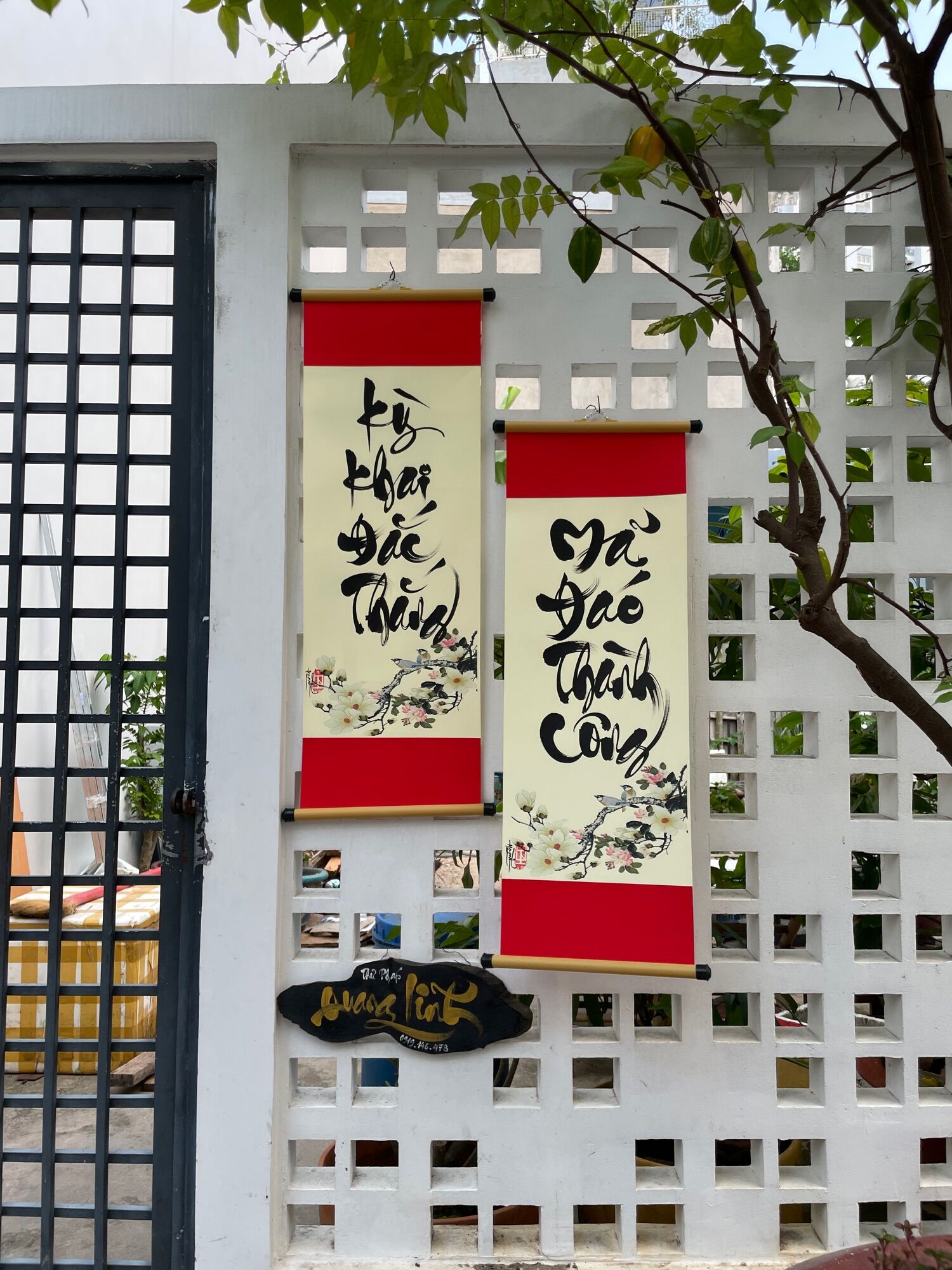 Câu đối thư pháp 20*54cm
