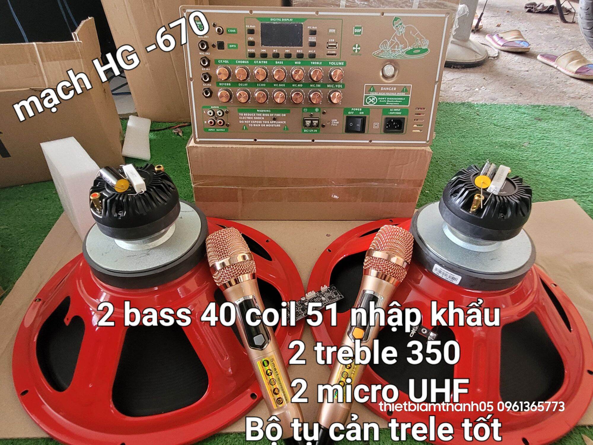 Combo ráp loa kéo 40 đôi coil 51 linh kiện nhập khẩu