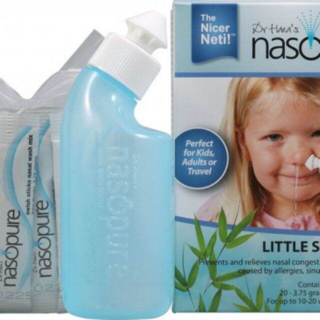 Bình rửa mũi Nasopure -Mỹ bảo hành 1 năm kèm 2 gói muối dùng thử