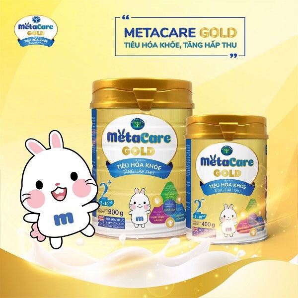 MẪU MỚI Sữa bột Metacare Gold số 1+, 2+ Lon 900g Date 2023