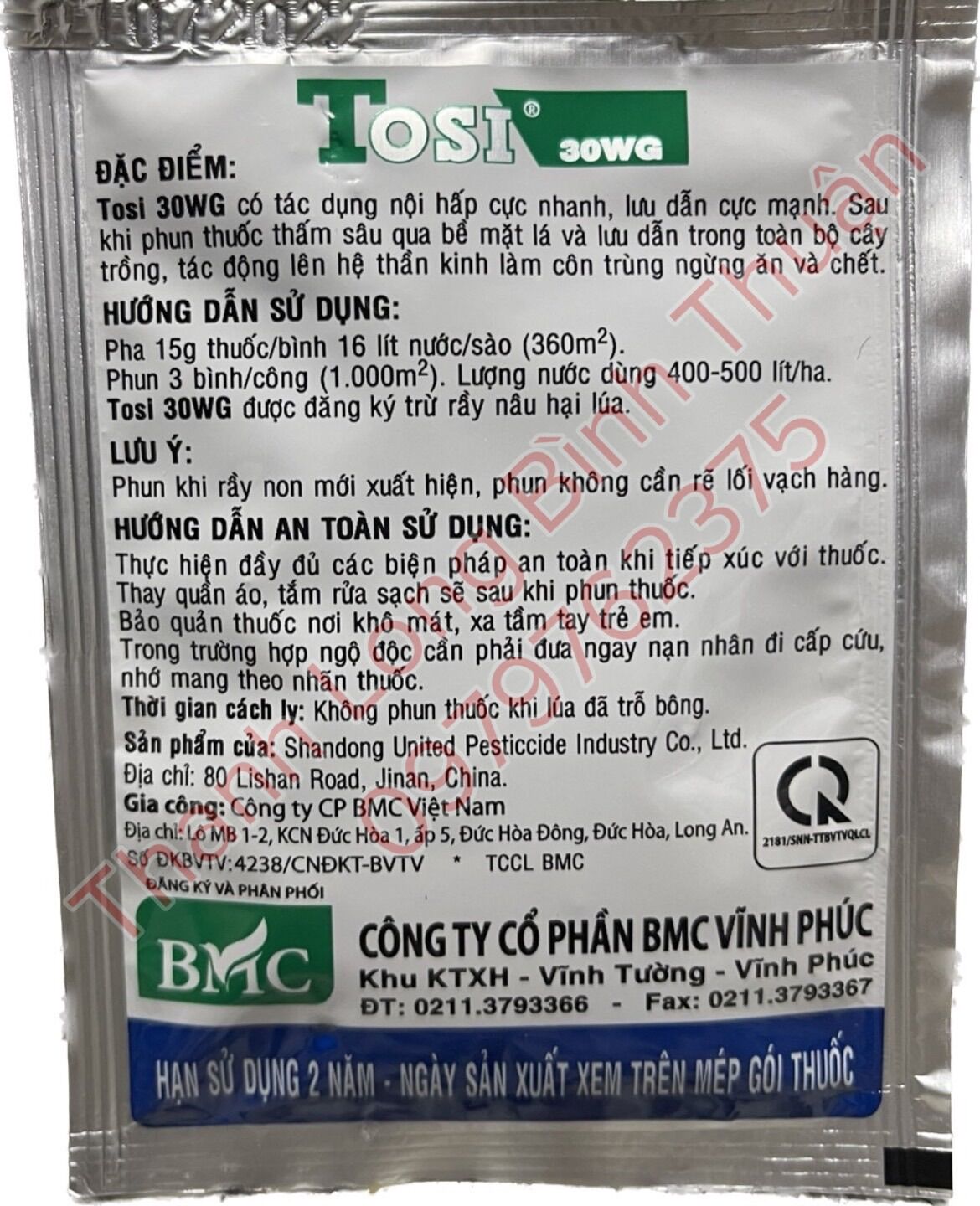 Thuốc trừ sâu TOSI 30WG (gói 10g) - Acetamiprid 30%w/w Trừ sâu rầy, bọ trĩ, hút chích, Cơ chế lưu dẫn