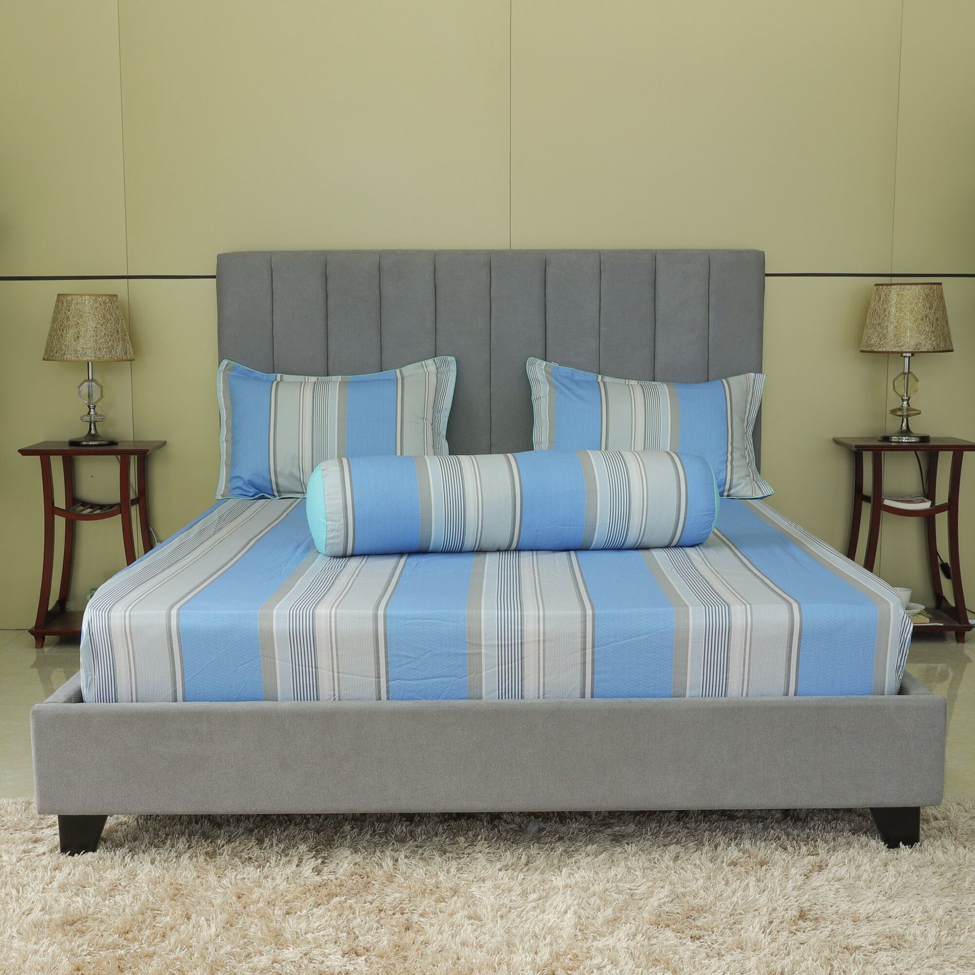 Bộ Drap gối cotton hoa Hometex 1.6x2, 1.8x2m