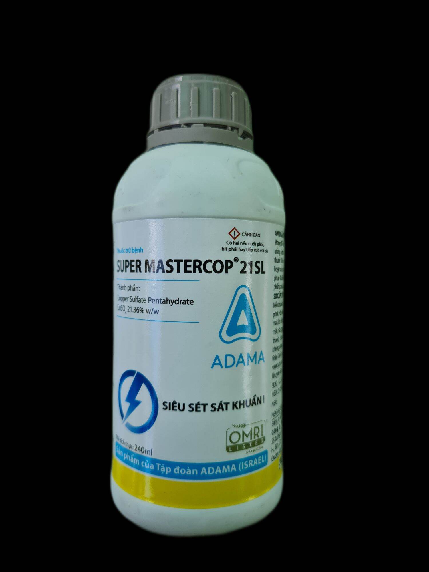 Chế phẩm Super Mastercop 21SL - Dành cho vườn Rau sạch, Rau hữu cơ, Dung dịch Đồng đen đặc biệt chuyên rửa vườn diệt sạch nấm và vi khuẩn - thương hiệu ADAMA Israel