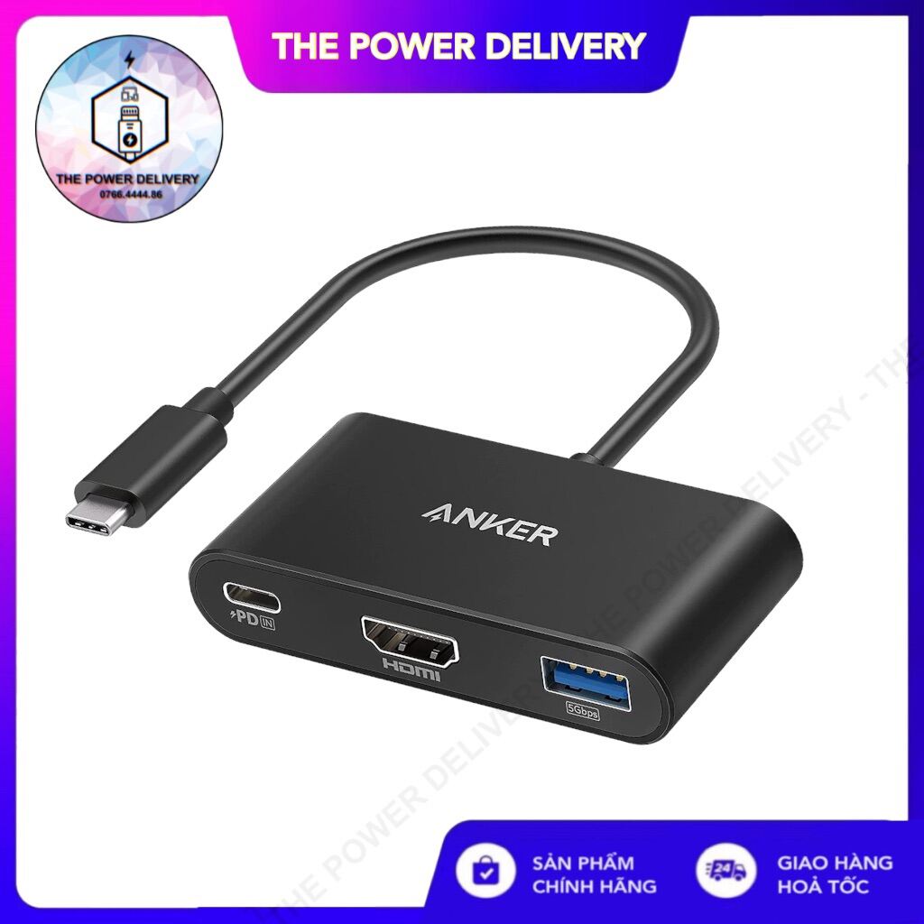 Bộ chuyển đổi đa năng ANKER A8339 PowerExpand 3-in-1 USB-C HUB PD 100W