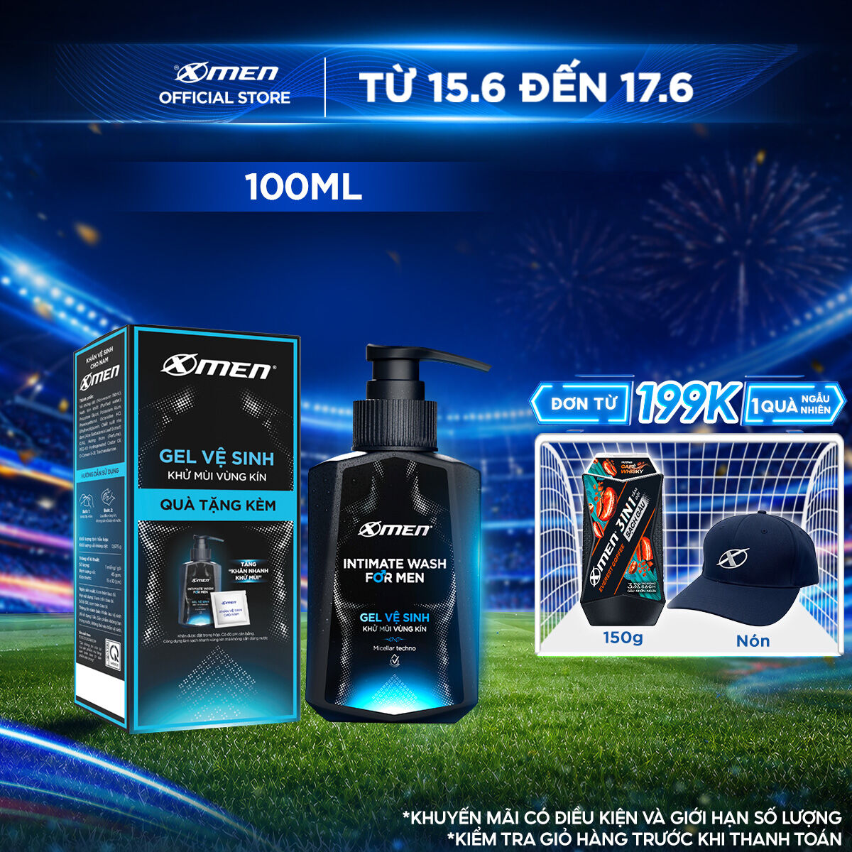 [MỚI] Gel vệ sinh nam giới Xmen 100ml - Intimate Wash for Men hương nước hoa Pháp sang trọng, hương thơm nam tính