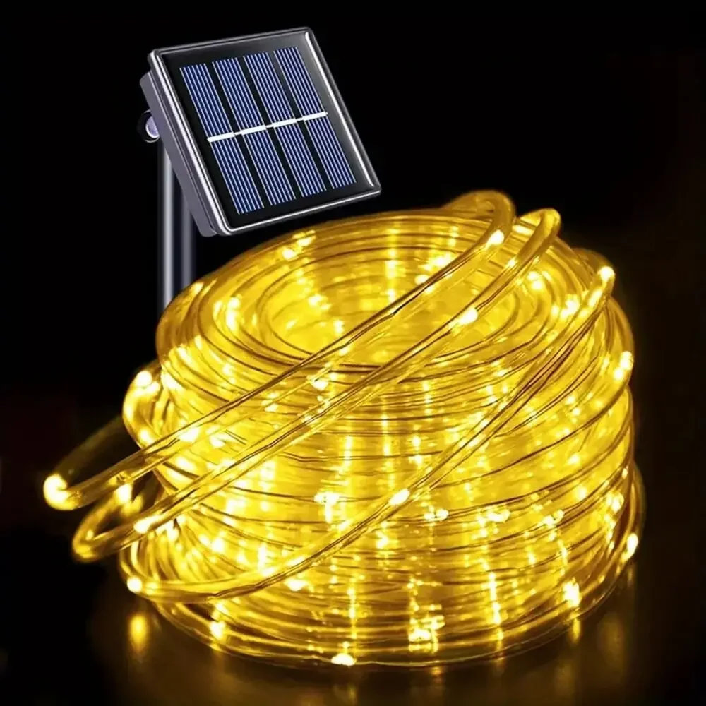 Đèn LED Dây Năng Lượng Mặt Trời Ngoài Trời 32m/22m/12m/7m Trang Trí Vườn Giáng Sinh Đèn Dây Tiên Đèn Tiệc Cưới IP65 Tự Cấp Nguồn