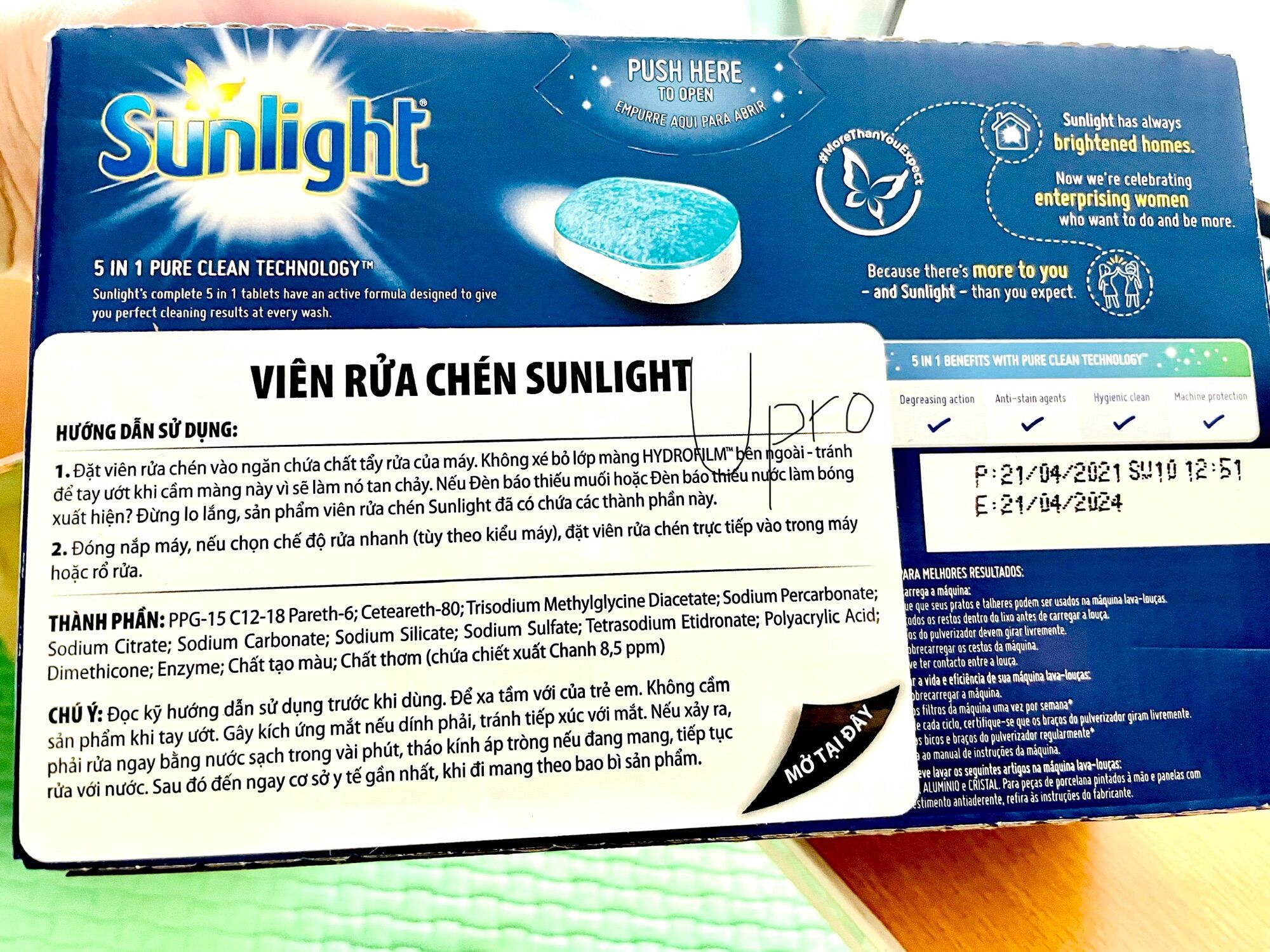 Combo 3 Hộp Viên Rửa Chén Sunlight - 84 viên