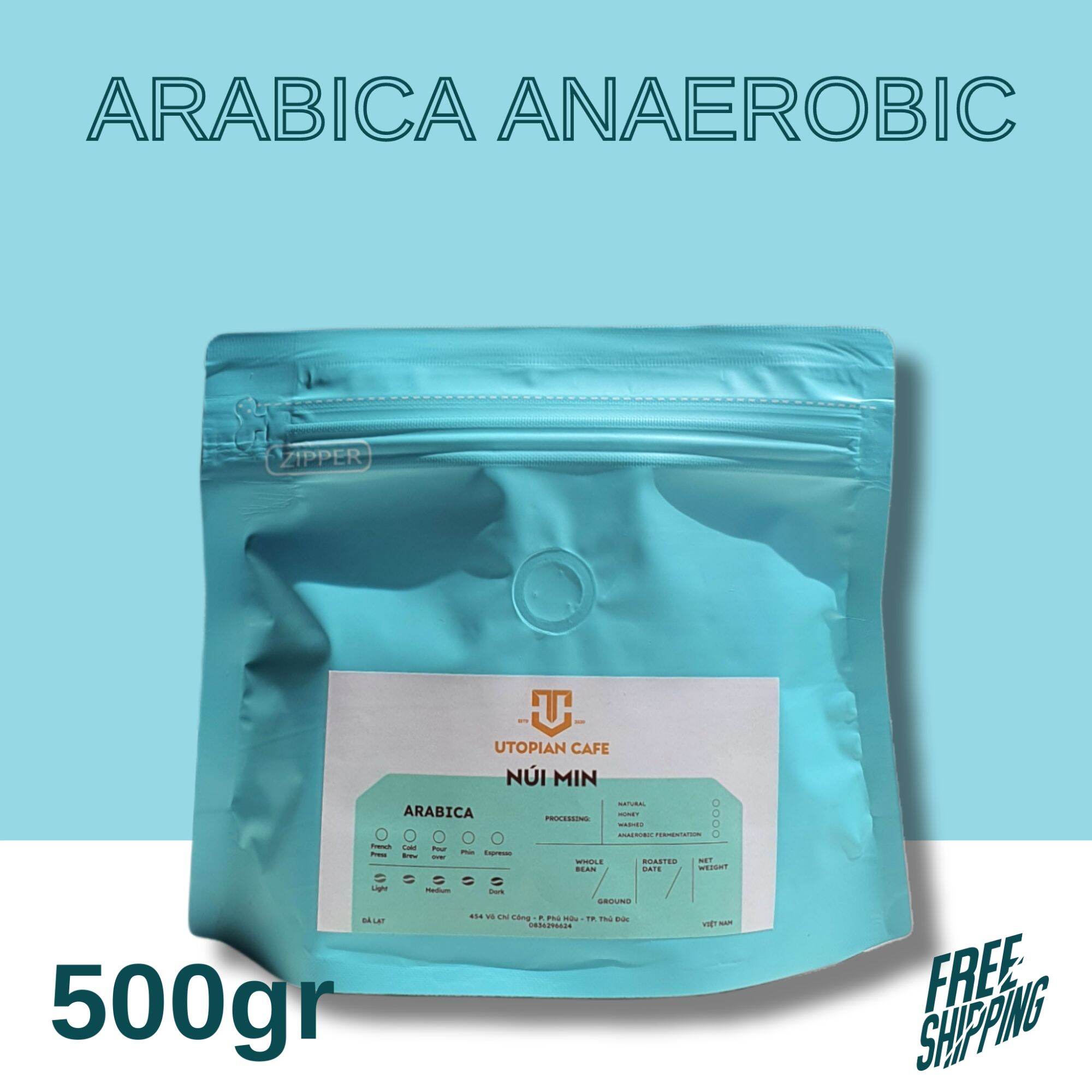 [HCM]500gr- Cà Phê Arabica Núi Min Cầu Đất sơ chế Yếm Khí ( Anaerobic ) - Rất thích hợp cho Pour Over Cold Brew Espresso