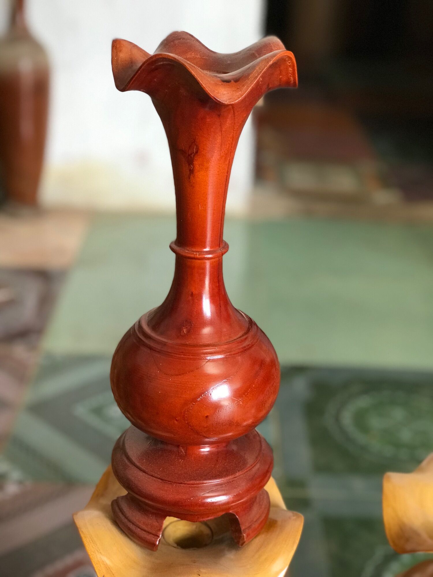 lục bình Lọ hoa gỗ bình hoa gỗ kt 12cm *35cm
