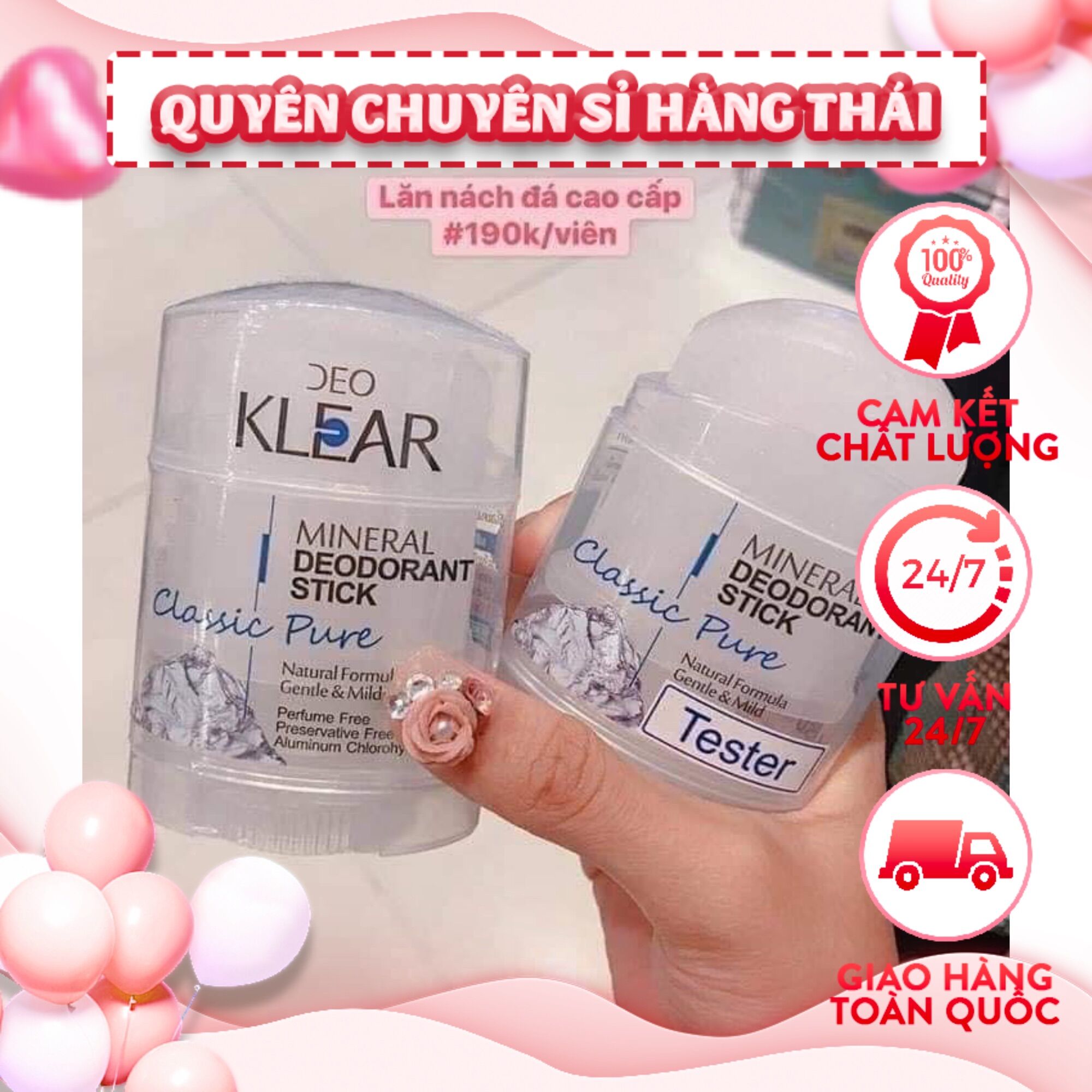 Lăn nách đá khoáng klear thái lan
