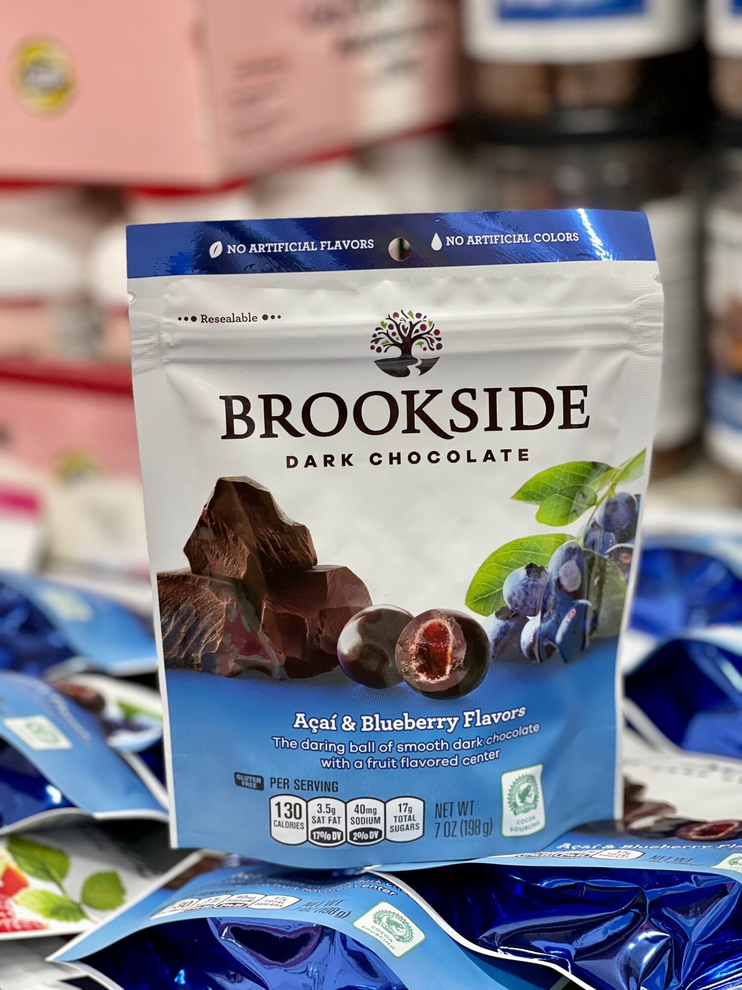 Socola đen nhân trái cây 3 vị Brookside 198gr