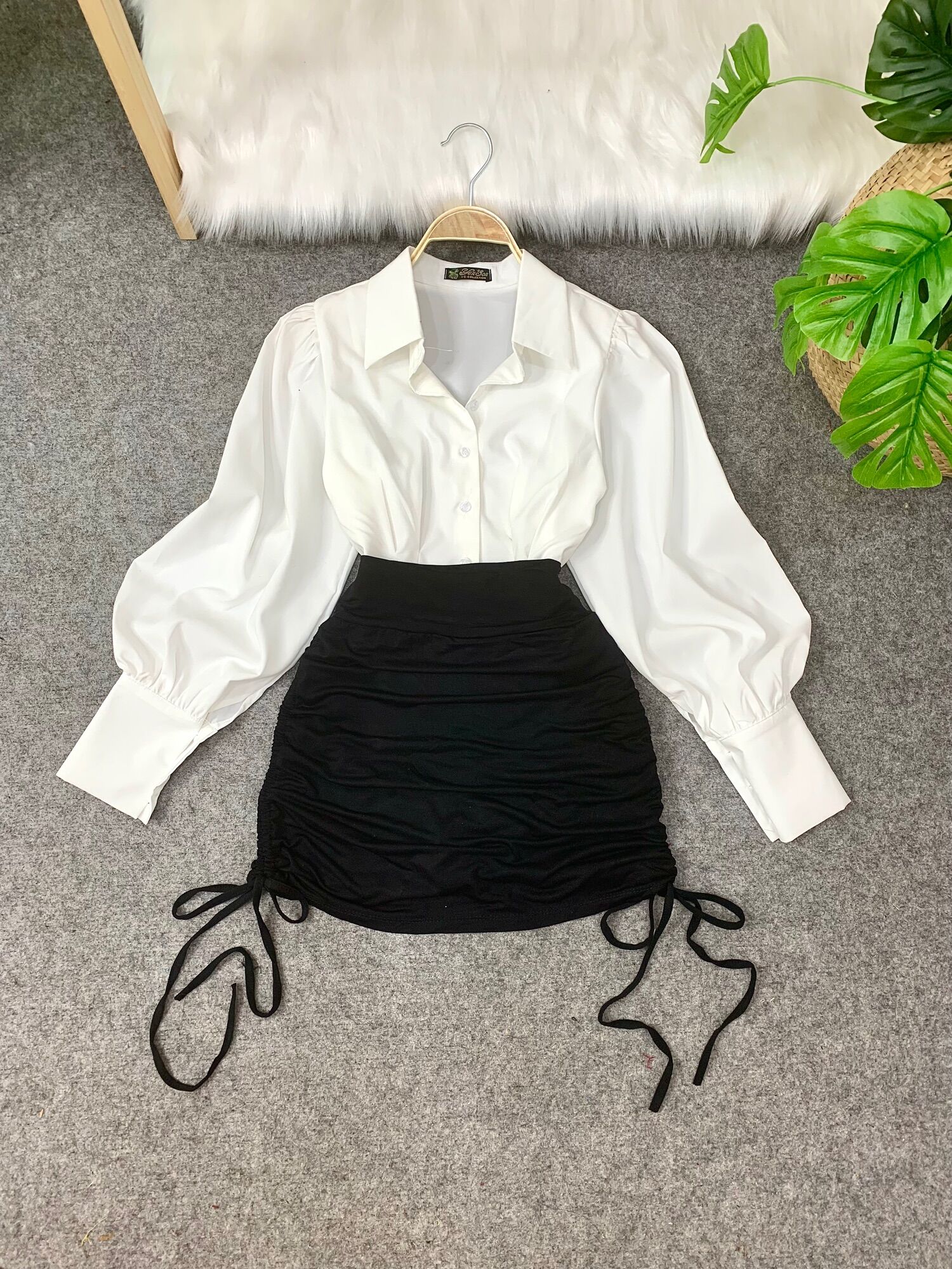[ MÃ 52 ] ÁO SƠ MI VẠT CHÉO TAY DÀI ( ẢNH SHOP CHỤP )