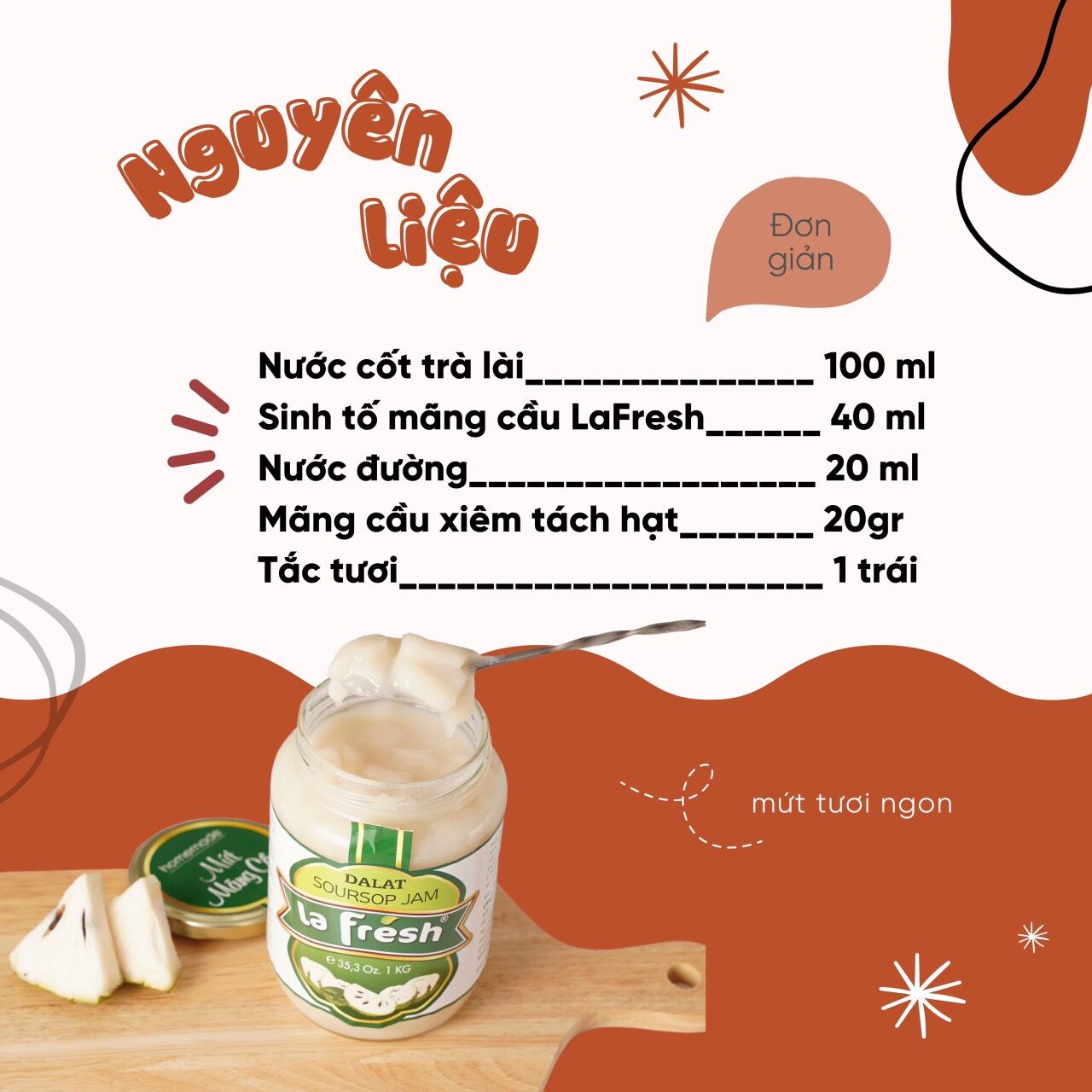 Sinh tố Mãng Cầu La Fresh chai 650ml