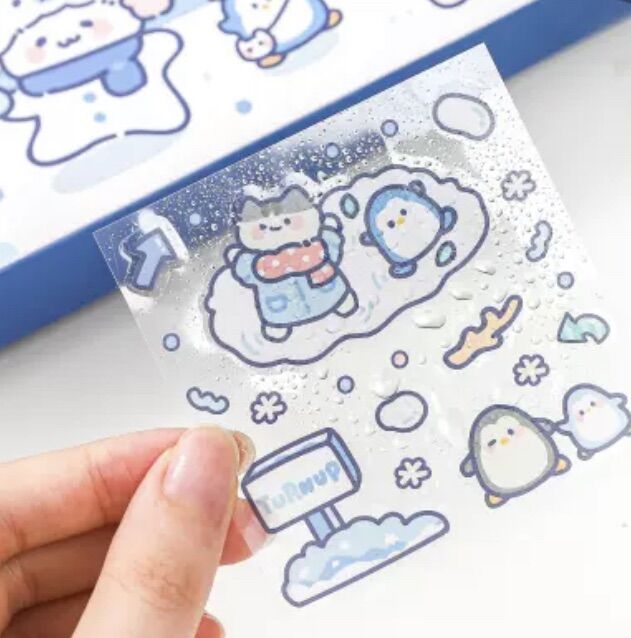Sticker bộ 200 miếng dán trang trí chống thấm nước snow man