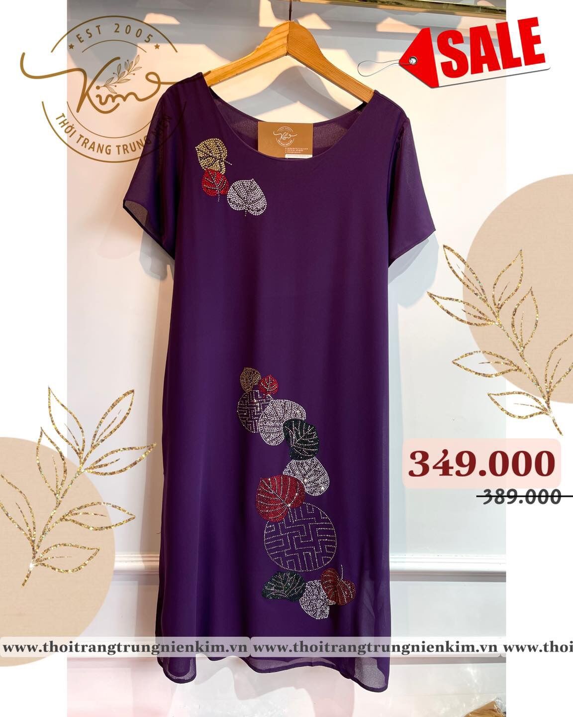 Đầm voan đính đá tôn dáng