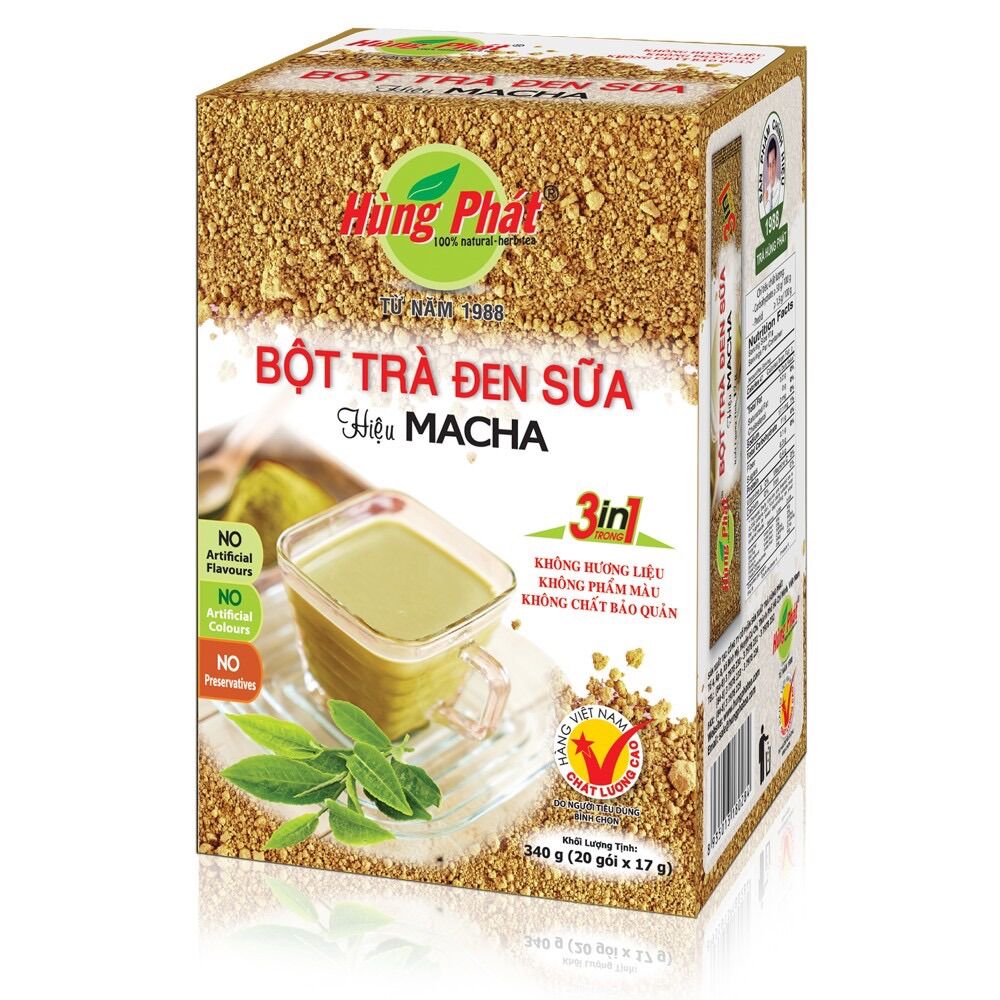 Bột trà đen sữa hiệu Macha Hùng Phát 340gr
