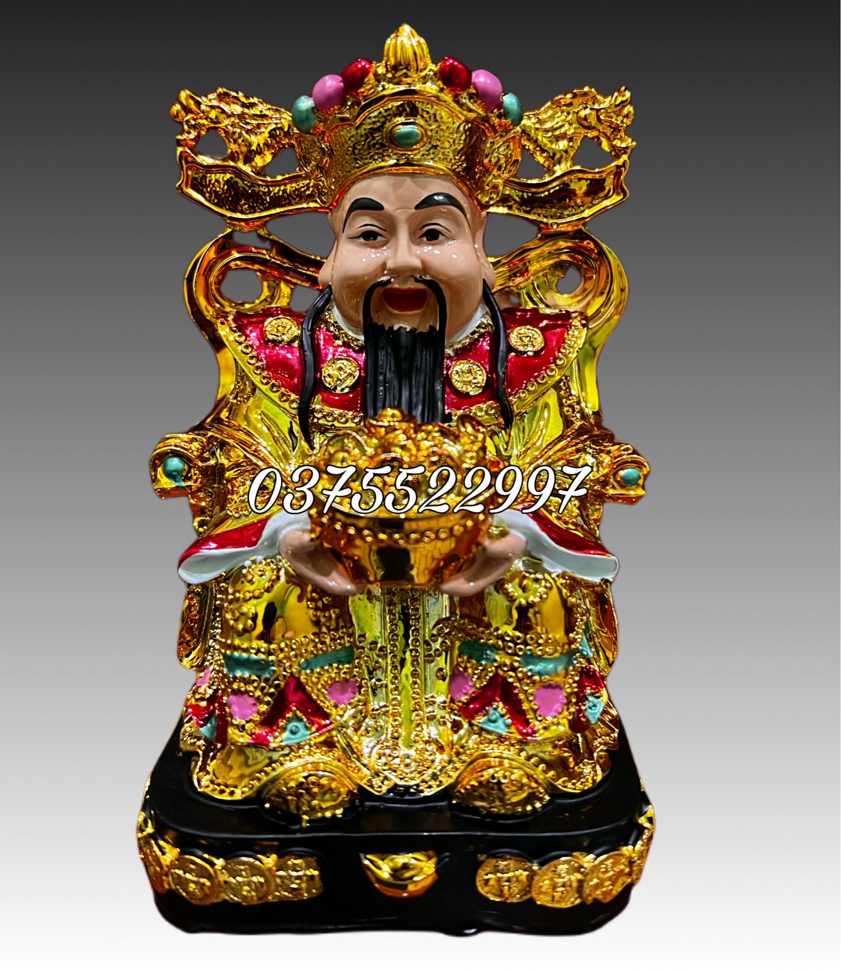 Thần tiền 6” xi vàng cao 15 cm, Thần tiền 8” xi vàng cao 20 cm ,thần tiền, phong thủy tài lộc