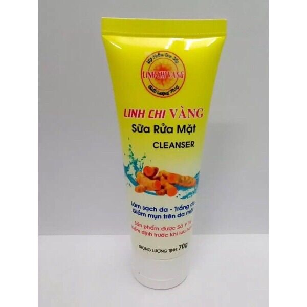 Sữa Rửa Mặt Sạch Mụn Trắng Da LINH CHI VÀNG