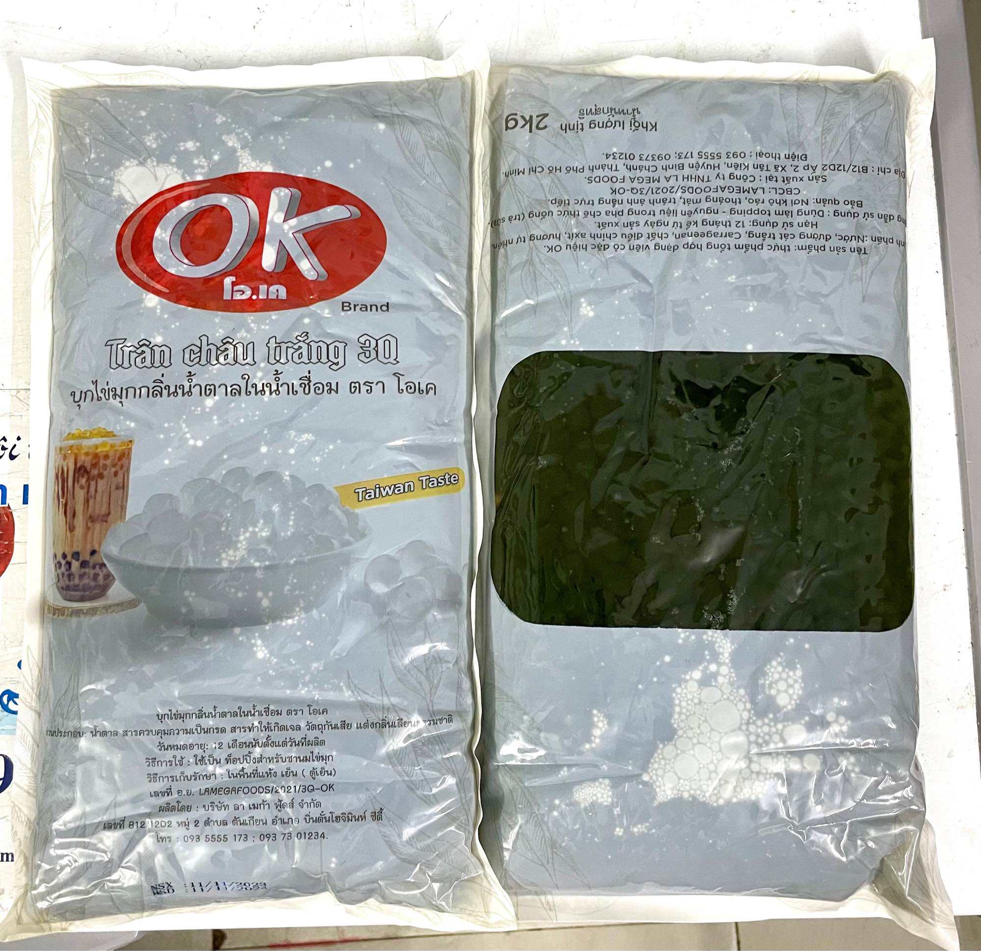 Trân châu 3Q ôlong ( Ô long ) hiệu OK của Thái Lan gói 2kg