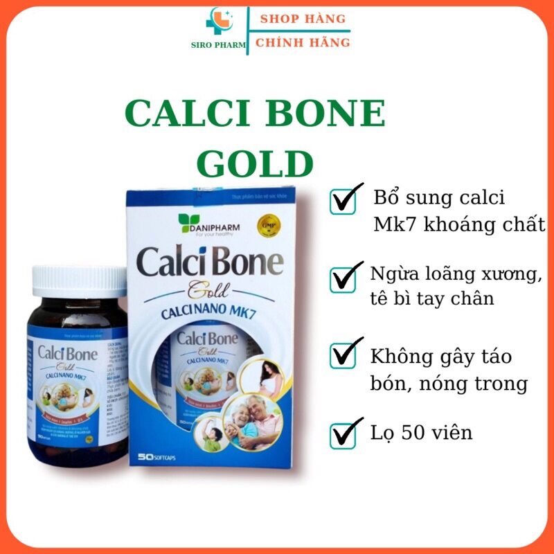 Viên uống Calci Bone Gold giúp bổ sung calci giảm nguy cơ loãng xương người lớn và còi xương ở trẻ em