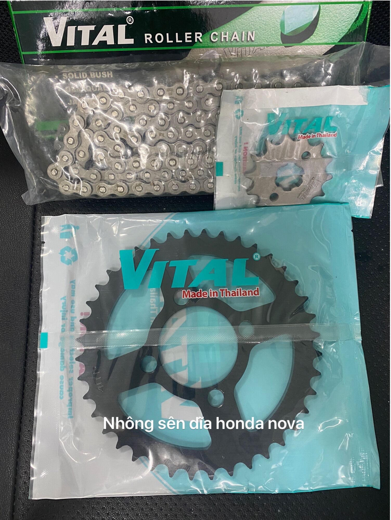 Nhông sên dĩa cho xe suzuki nova /nova dash/nova tena/sonic 125 size zin 14-40-sên9ly chính hãng vital