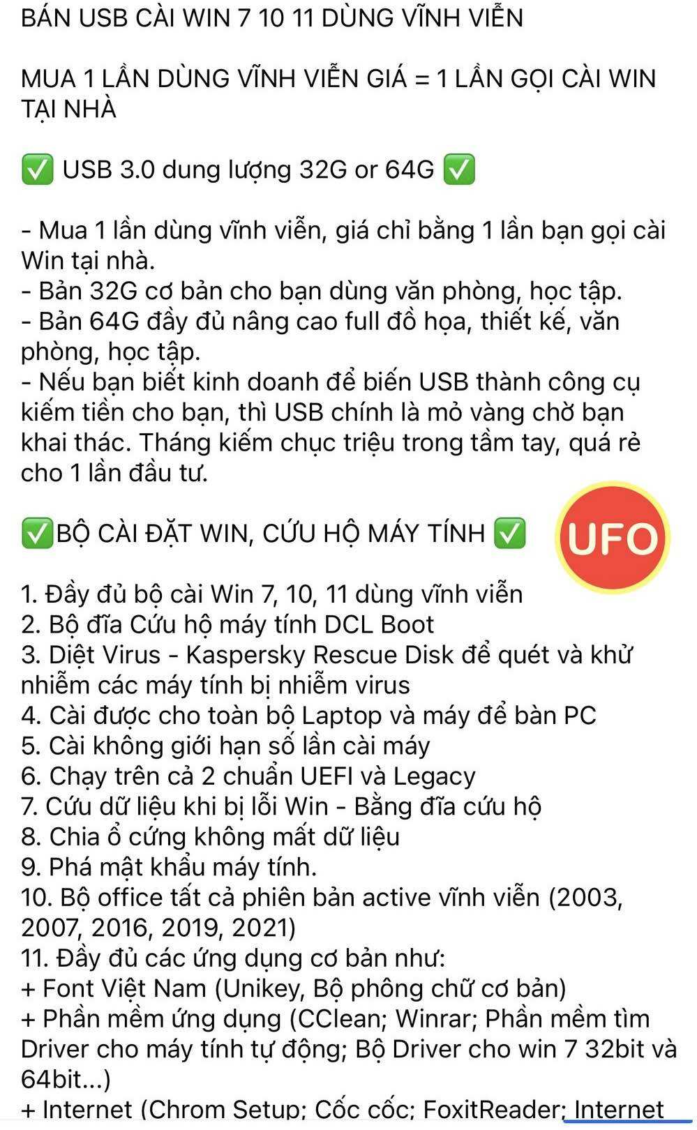 USB cài Win 7 10 11 cứu hộ máy tính laptop pc