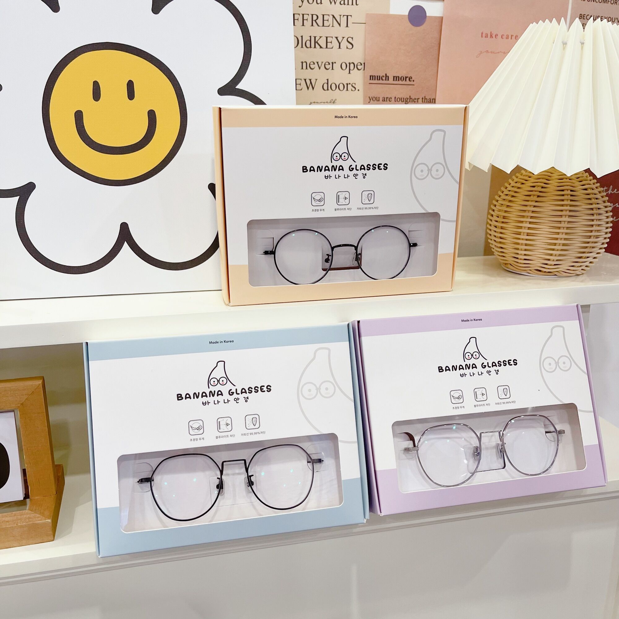 Kính chống cận,chống tia UV,chống ánh sáng xanh Banana Glasses Hàn Quốc-Made in Korea
