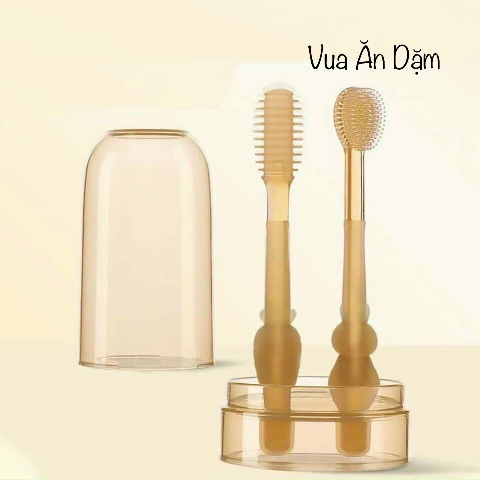 Set Rơ Lưỡi Silicon Bàn Chải Silicon cao cấp siêu mềm cho bé từ 0 tháng tuổi