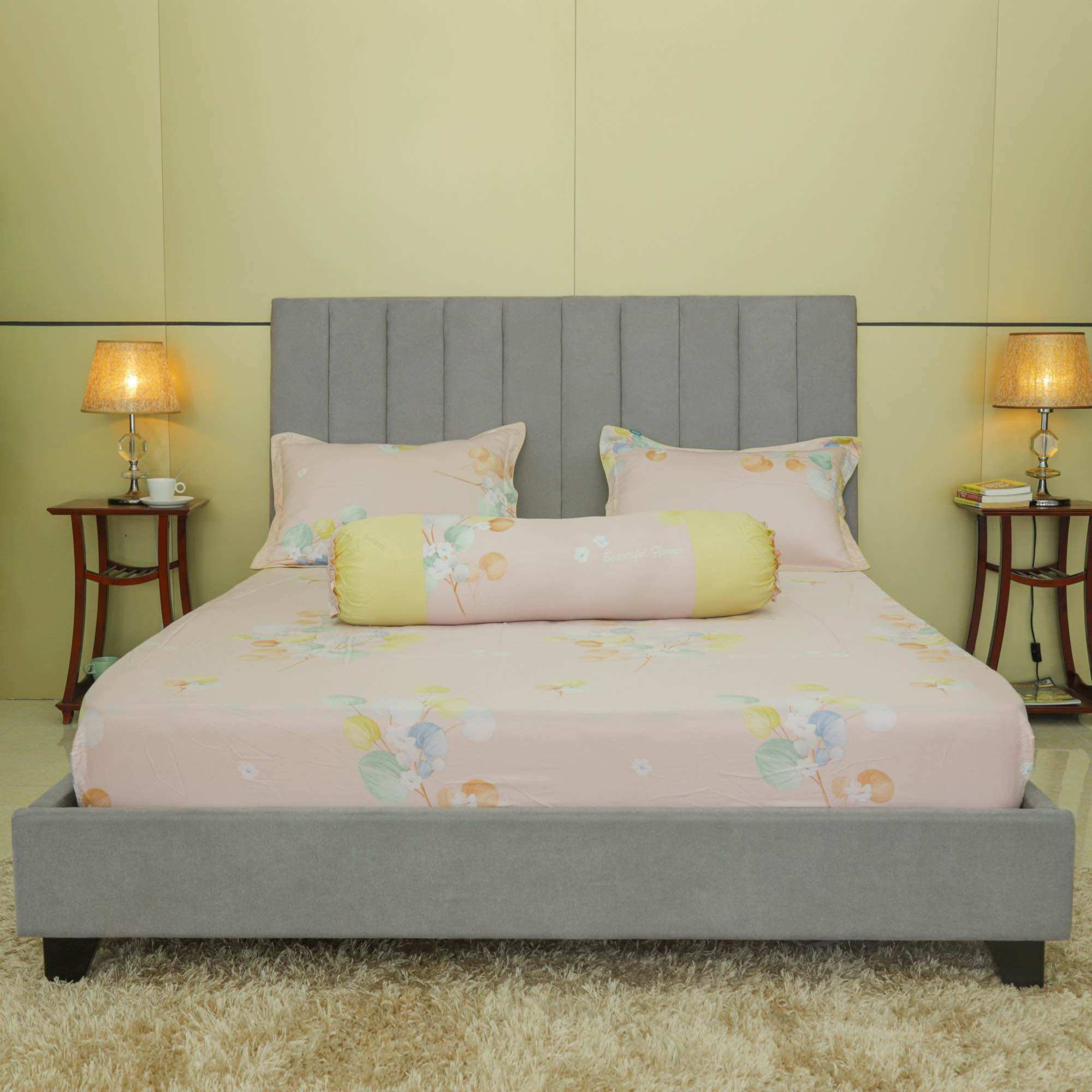 Bộ drap gối Tencel Hometex, bộ ra gối cao cấp