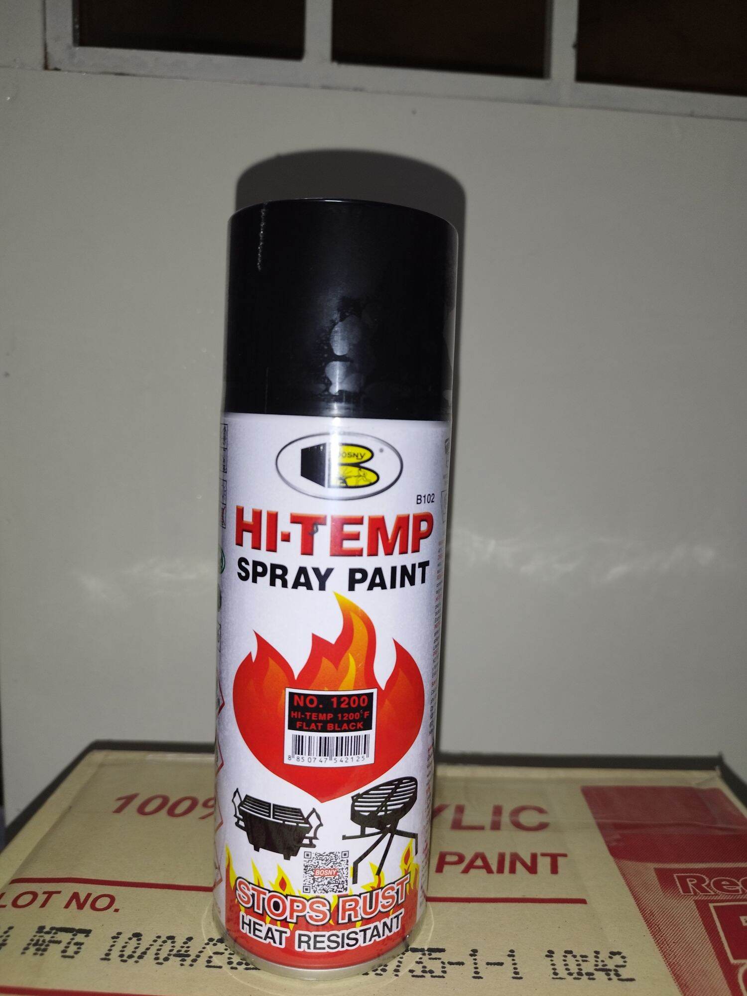 Sơn chịu nhiệt hi-temp, xịt pô xe 1200f/ 400f bosny 400ml
