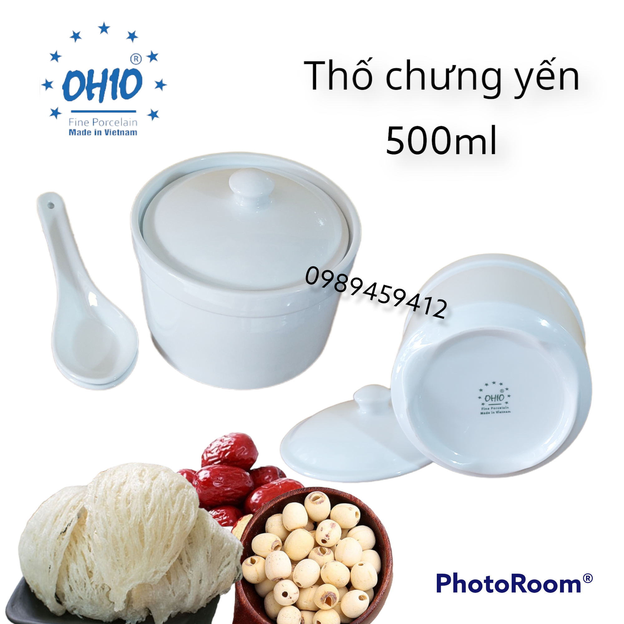 Thố chưng yến gốm sứ Ohio 500ml