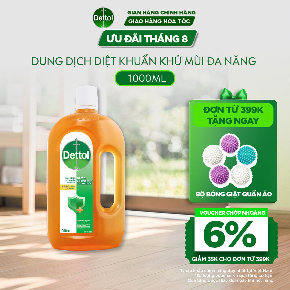 Dung Dịch Diệt Khuẩn Khử Mùi Đa Năng Dettol, Chai 1L