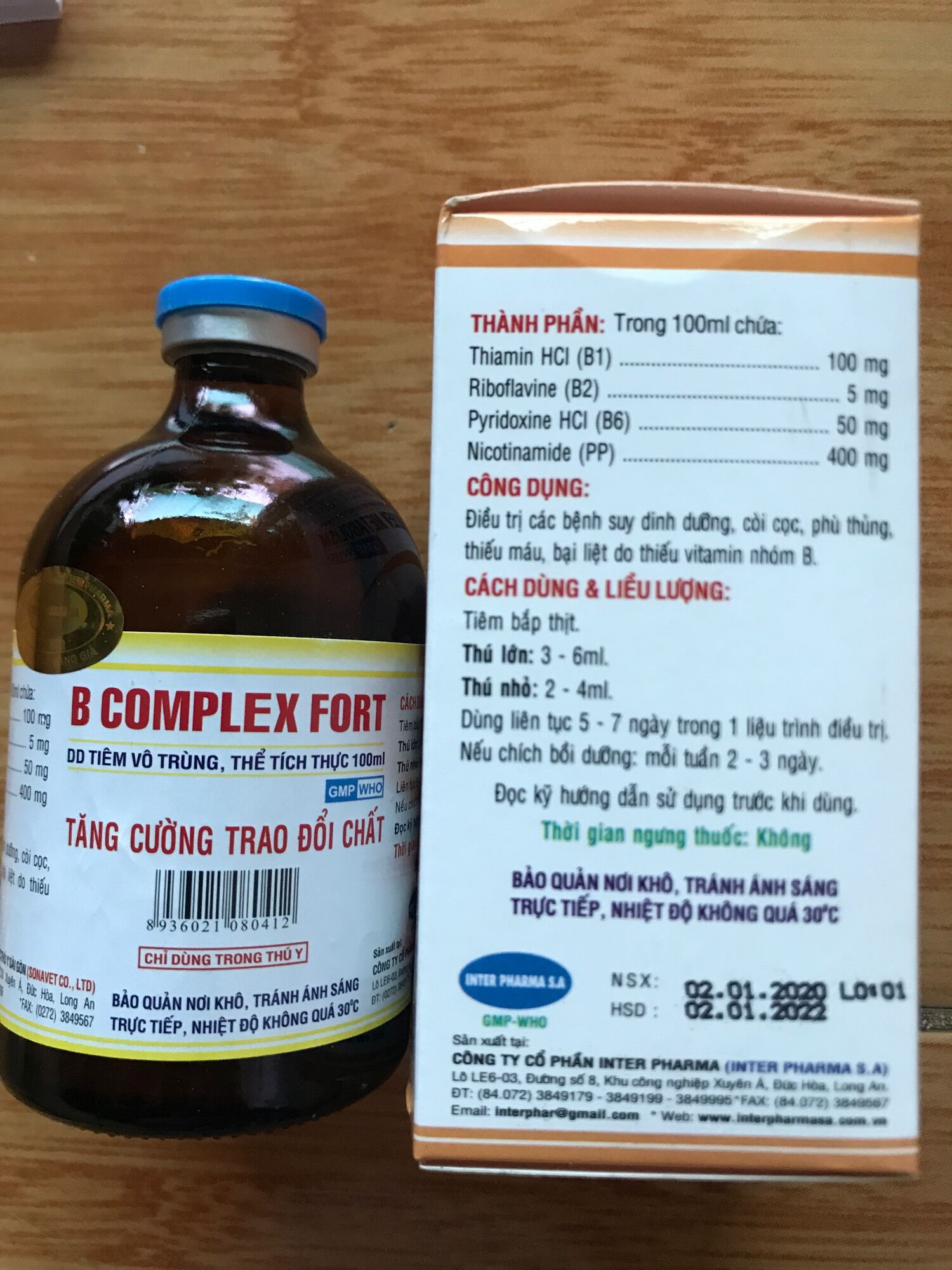 Freeship thuoc thu y chai 100 ml B COMPLEX FORT