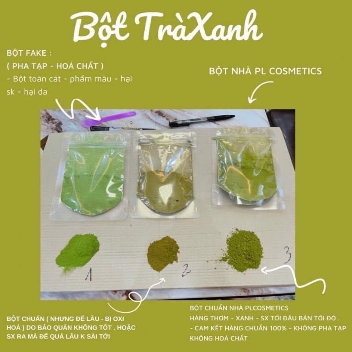 [BIG SALE] Bột Trà Xanh Nguyên Chất PL Cosmetic 50g